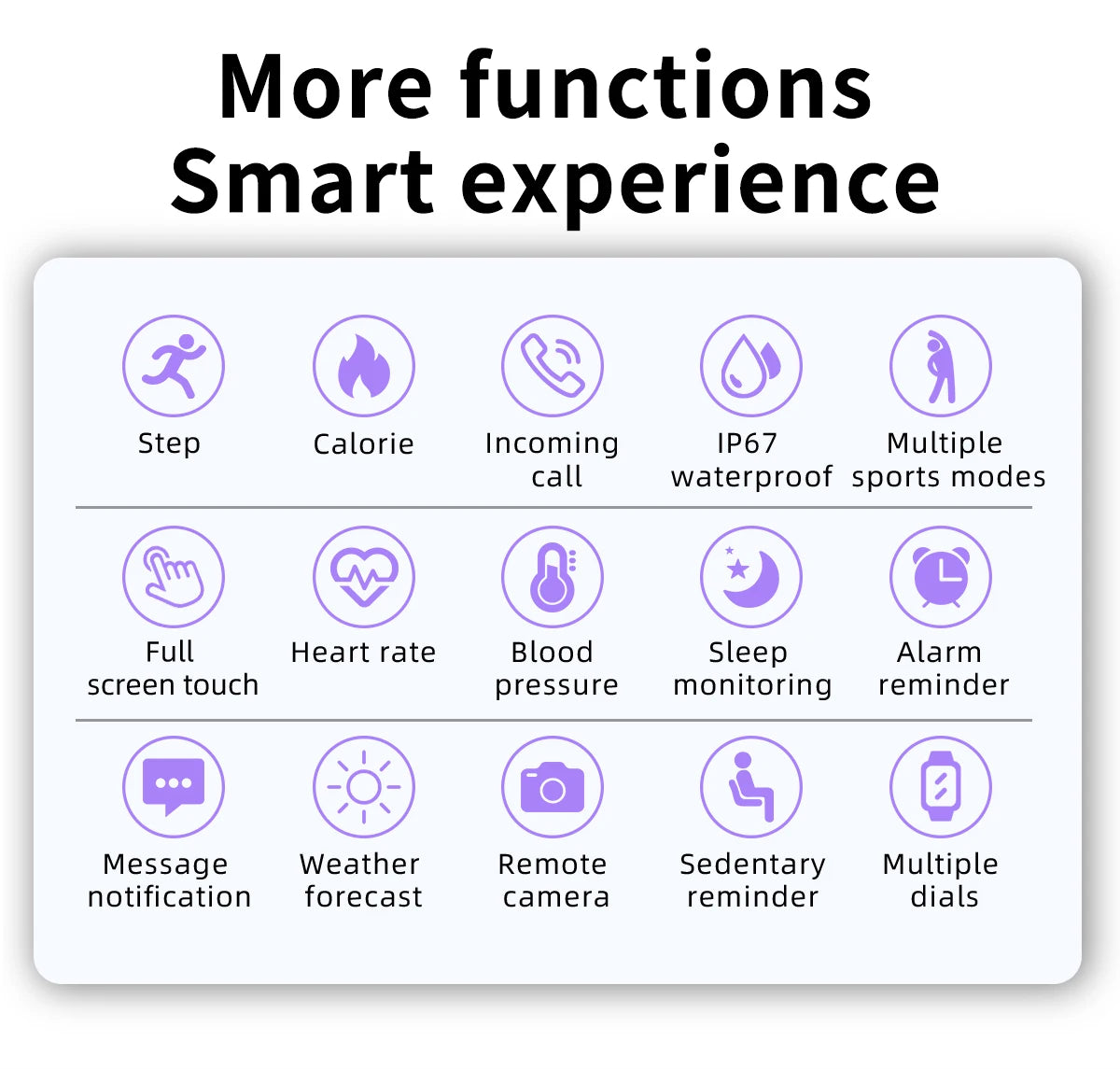 Montre Connectée Unisexe — Écran Tactile, Suivi Santé, Étanche IP67, Notifications