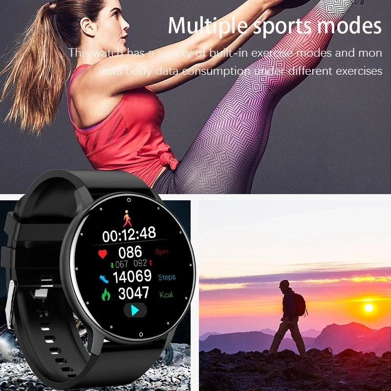 Montre Connectée Unisexe — Écran Tactile, Suivi Santé, Étanche IP67, Notifications