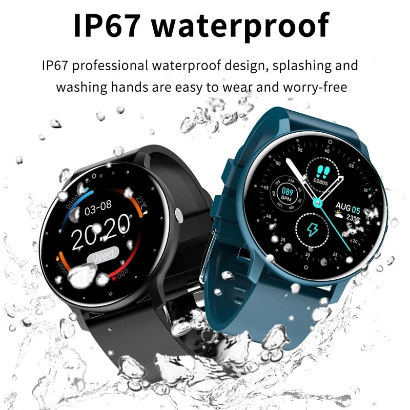 Montre Connectée Unisexe — Écran Tactile, Suivi Santé, Étanche IP67, Notifications