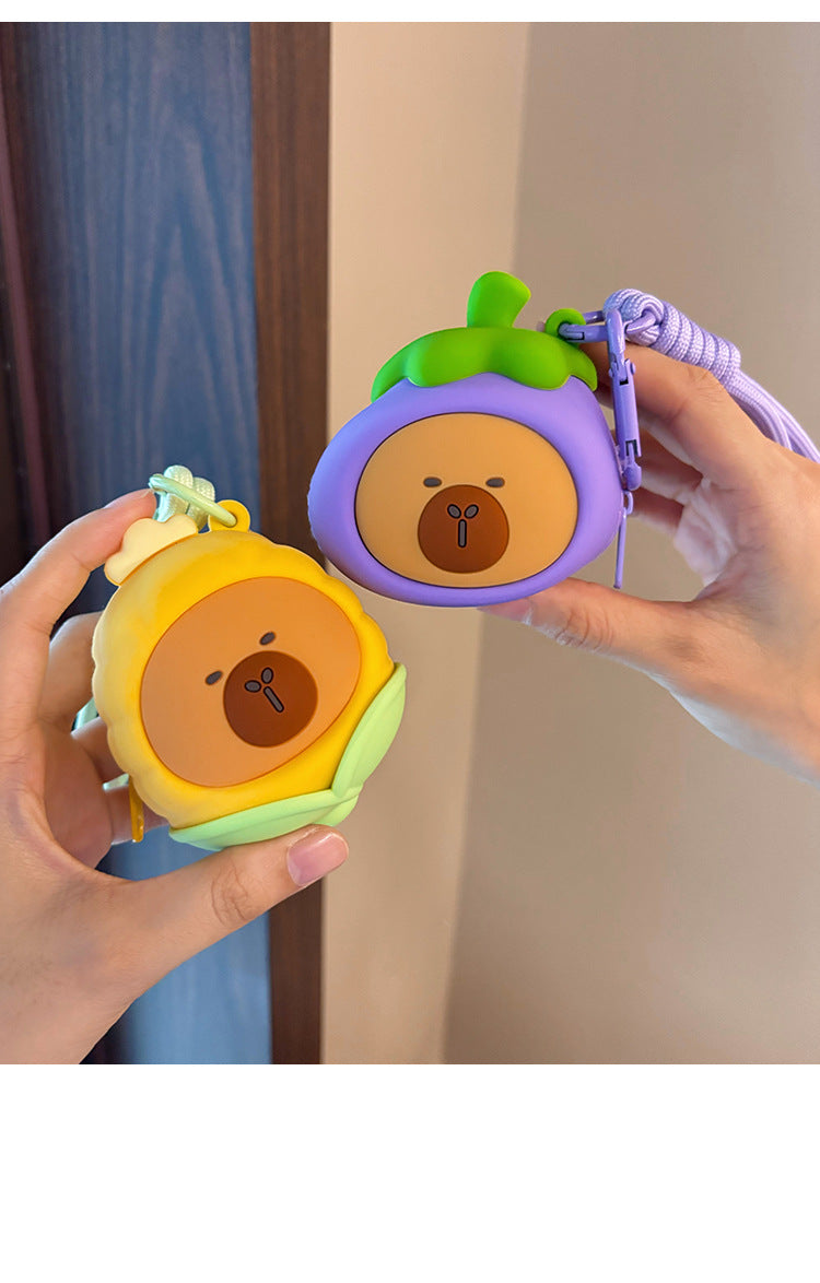 Porte-Monnaie Capybara Silicone — Mignon, Imperméable & Idéal Cadeau