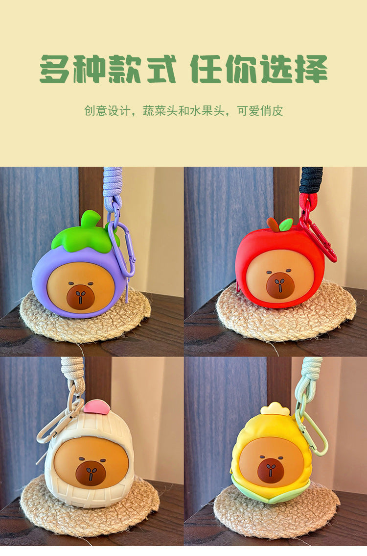 Porte-Monnaie Capybara Silicone — Mignon, Imperméable & Idéal Cadeau
