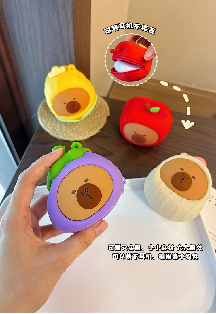 Porte-Monnaie Capybara Silicone — Mignon, Imperméable & Idéal Cadeau