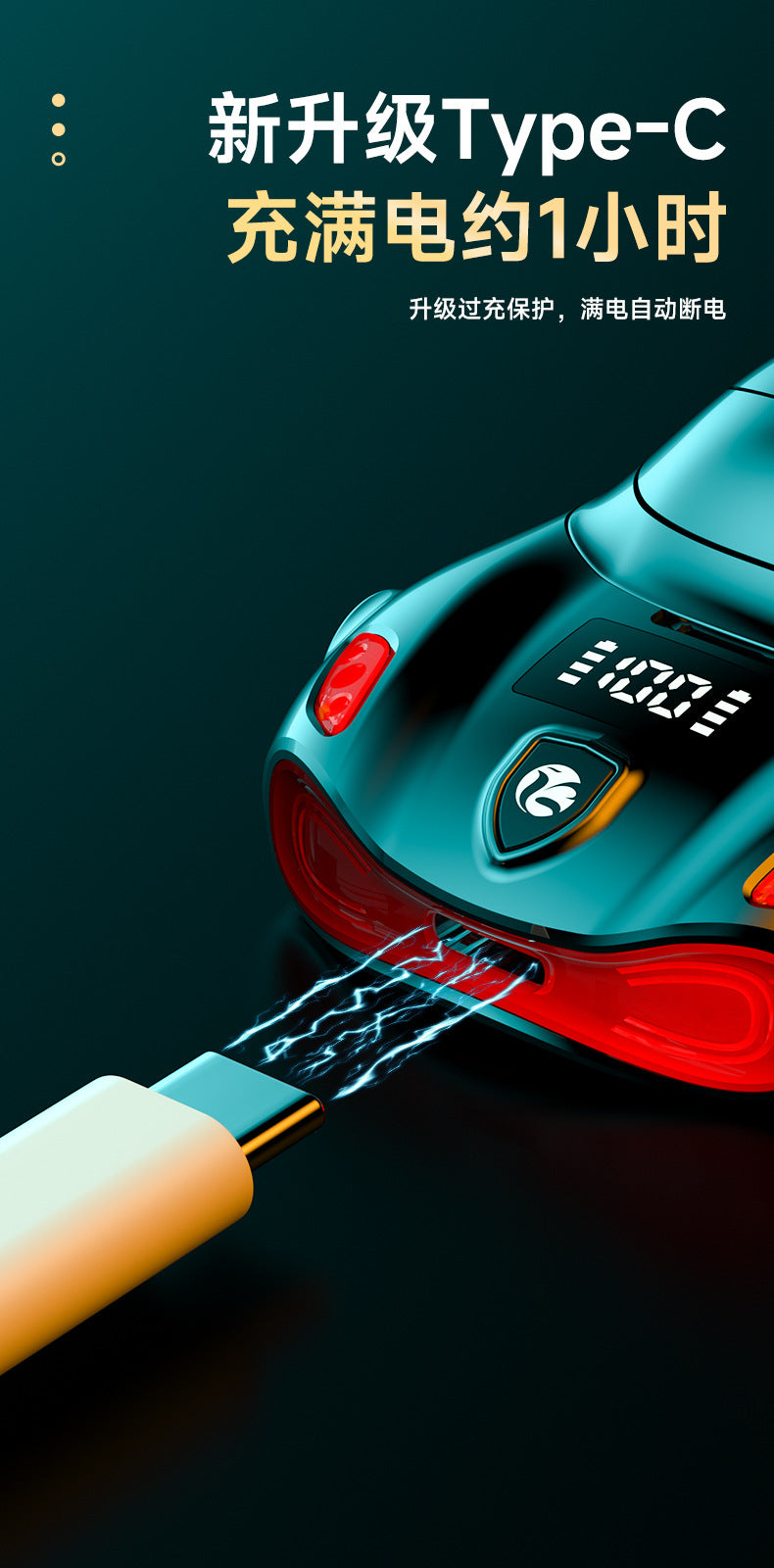 Écouteurs Sans Fil L24 — Design Voiture de Sport, Bluetooth 5.4 & Faible Latence