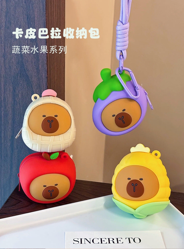 Porte-Monnaie Capybara Silicone — Mignon, Imperméable & Idéal Cadeau