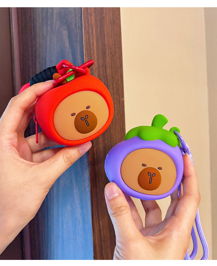 Porte-Monnaie Capybara Silicone — Mignon, Imperméable & Idéal Cadeau