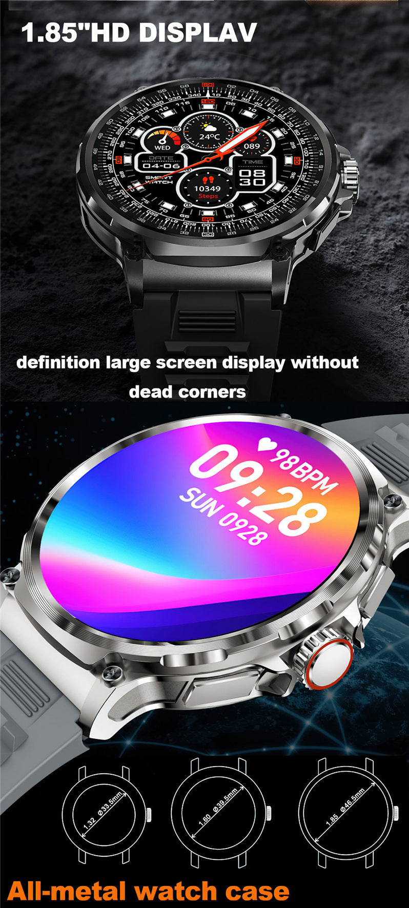 Montre Connectée V69 — Grand Écran 1.85", Appels Bluetooth & Multi-Sport