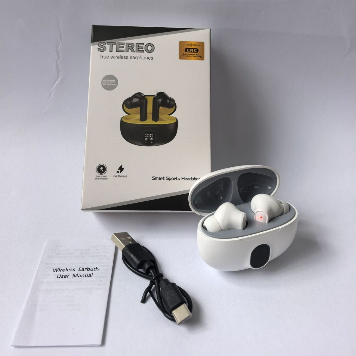 Écouteurs Sans Fil 895B TWS — Bluetooth 5.0, Design Gaming & Lumière LED