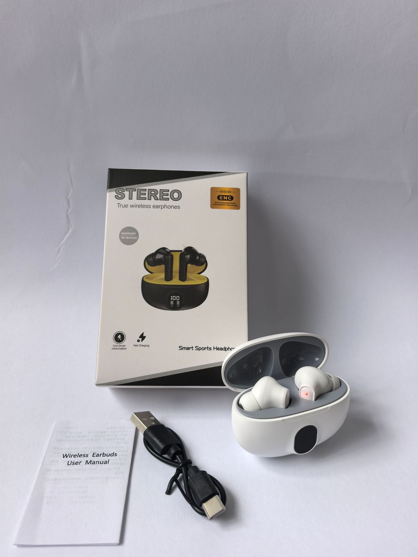 Écouteurs Sans Fil 895B TWS — Bluetooth 5.0, Design Gaming & Lumière LED