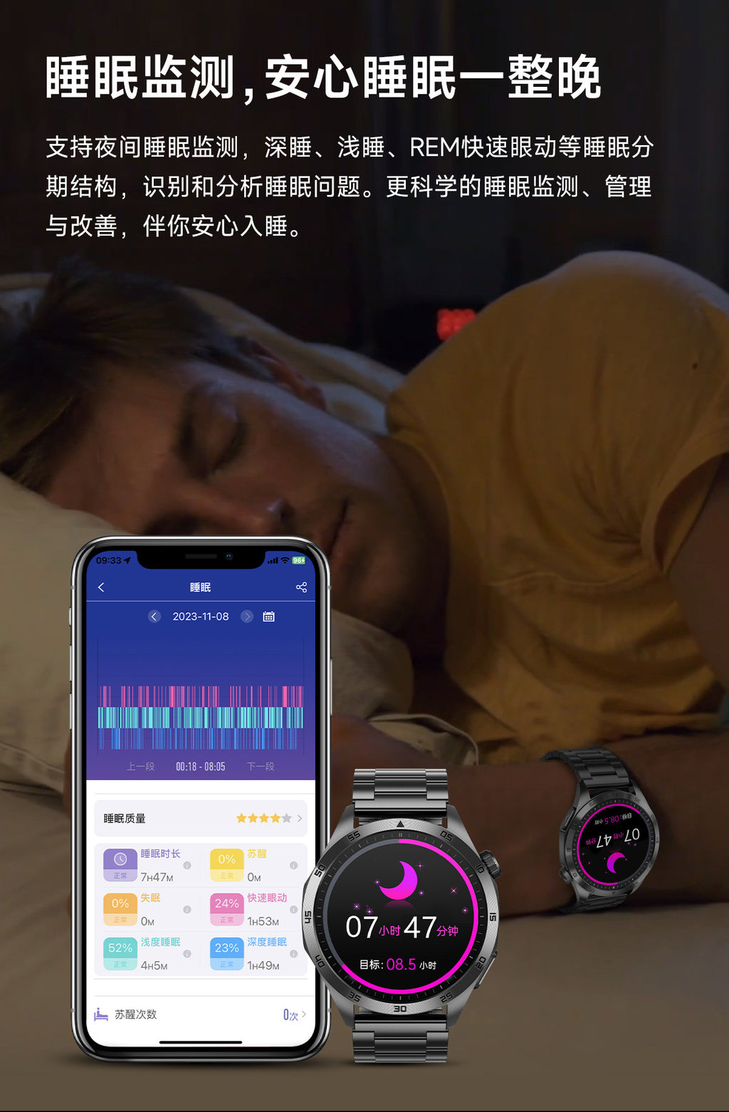 Montre Connectée ET485 — Écran AMOLED, Appels Bluetooth, ECG & Suivi Santé