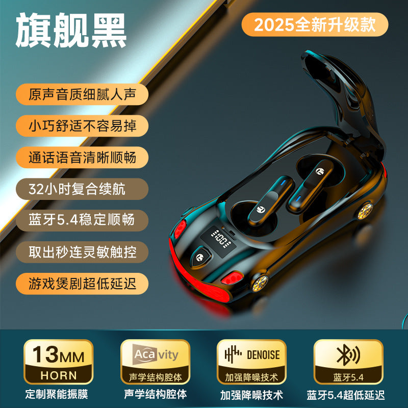Écouteurs Sans Fil L24 — Design Voiture de Sport, Bluetooth 5.4 & Faible Latence