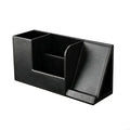 PU Leather Remote Stand With Built in Phone Charging Dock 10W Cordless Power Station For Home Offices Desk Organization F19E