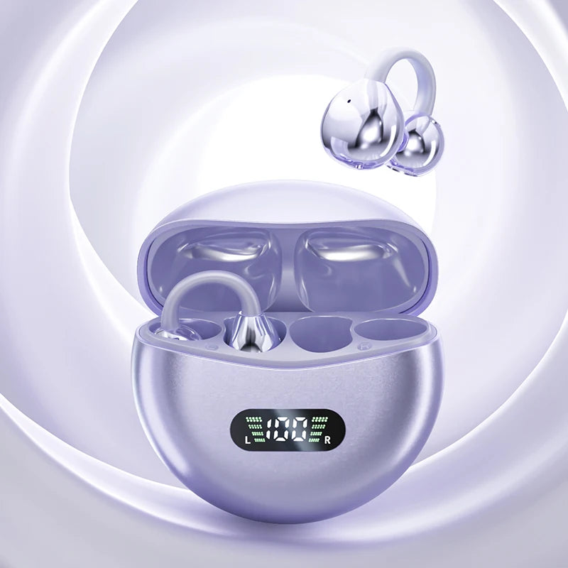 Earbloom Écouteurs conduction osseuse Bluetooth 5.4 – HiFi étanche – Affichage digital