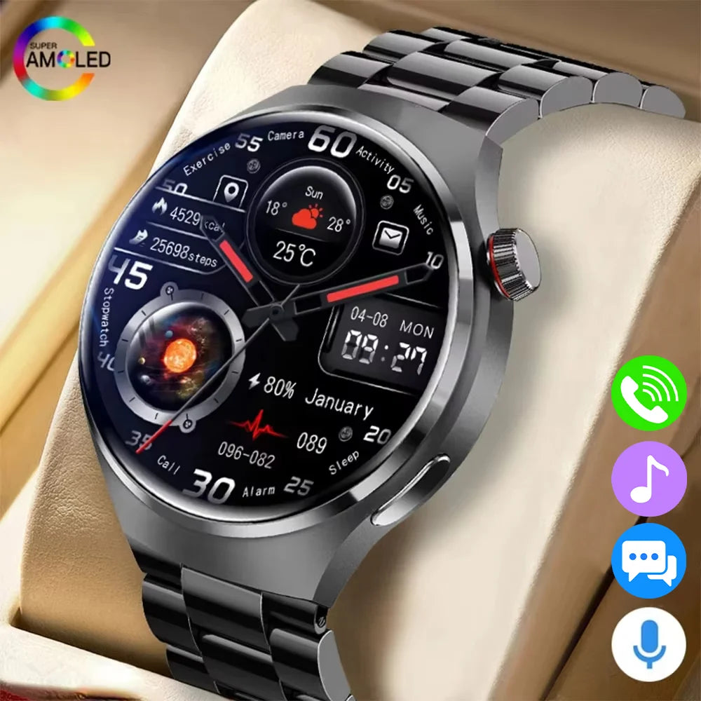 Montre Connectée Homme HD 1,52" — Verre Saphir, Appels Bluetooth, Assistant Vocal, 100+ Cadrans