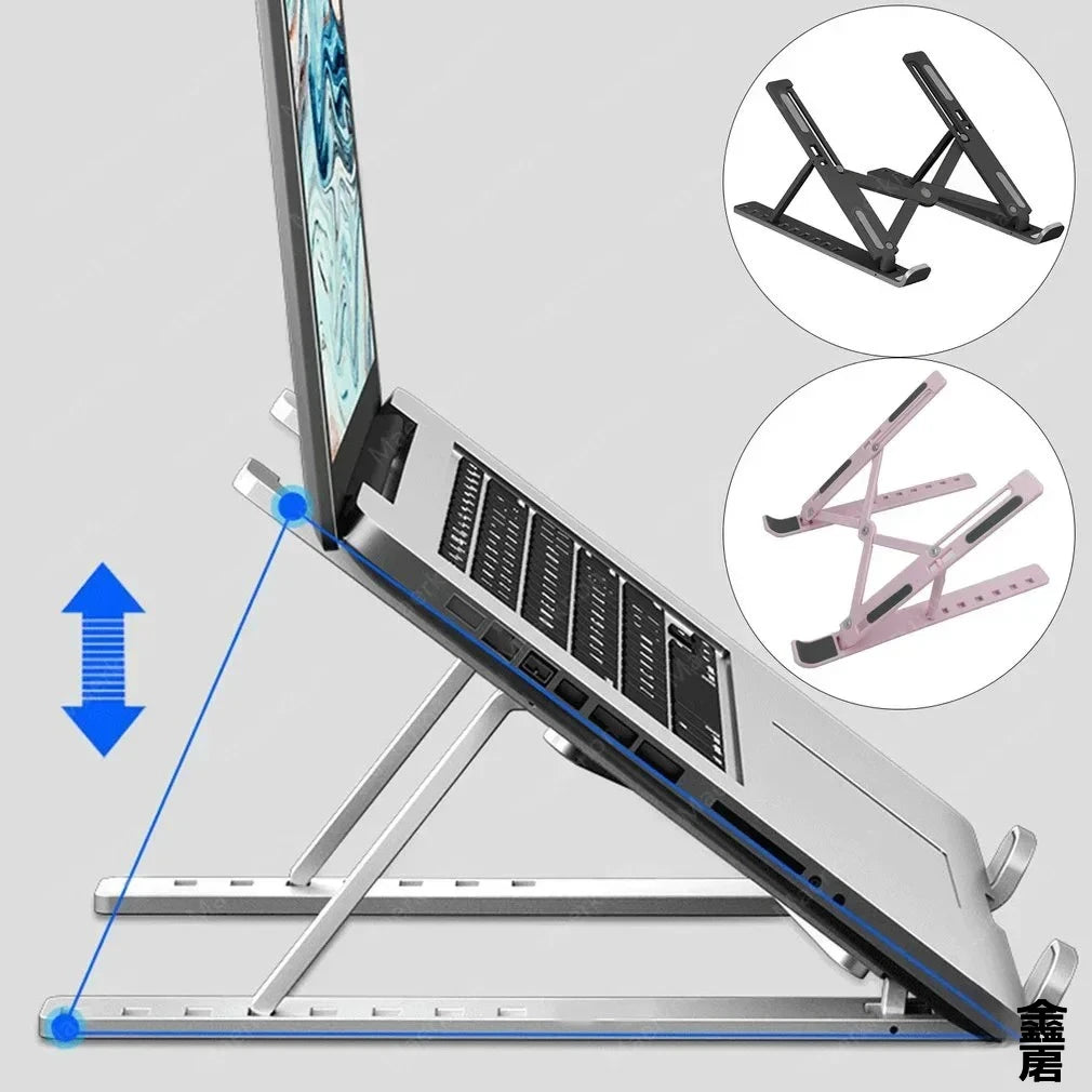 Support Laptop Pliable Réglable – 7 Positions, Compatible 10-15"