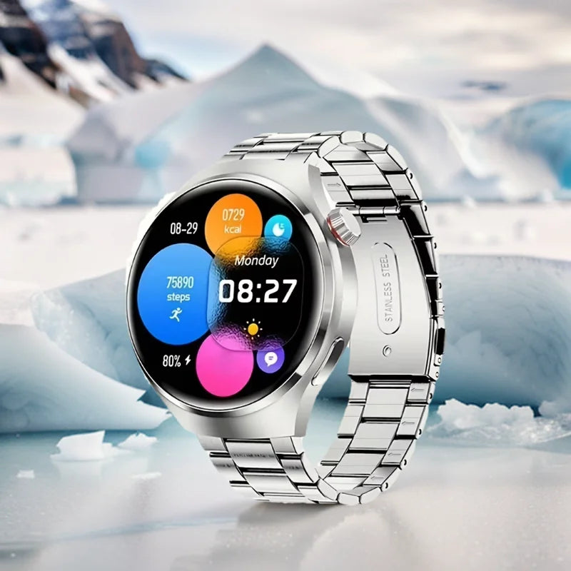 Montre Connectée Homme HD 1,52" — Verre Saphir, Appels Bluetooth, Assistant Vocal, 100+ Cadrans