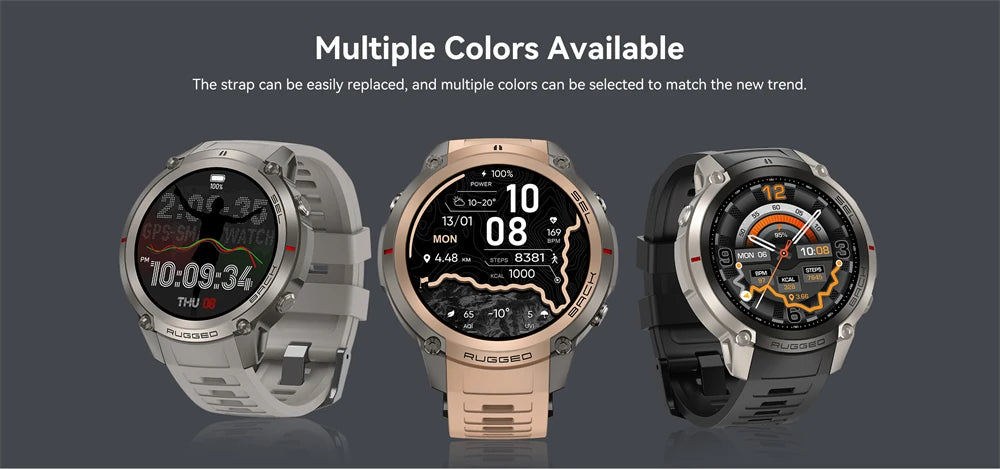 Montre Connectée GPS Sport Premium — 5ATM, 170+ Sports, AMOLED, Appels Bluetooth