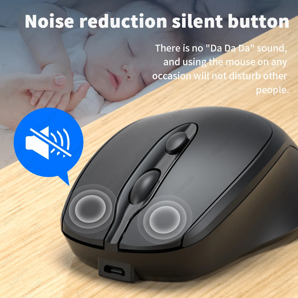 Souris Bluetooth Silencieuse Rechargeable – Ergonomique, 5 Couleurs
