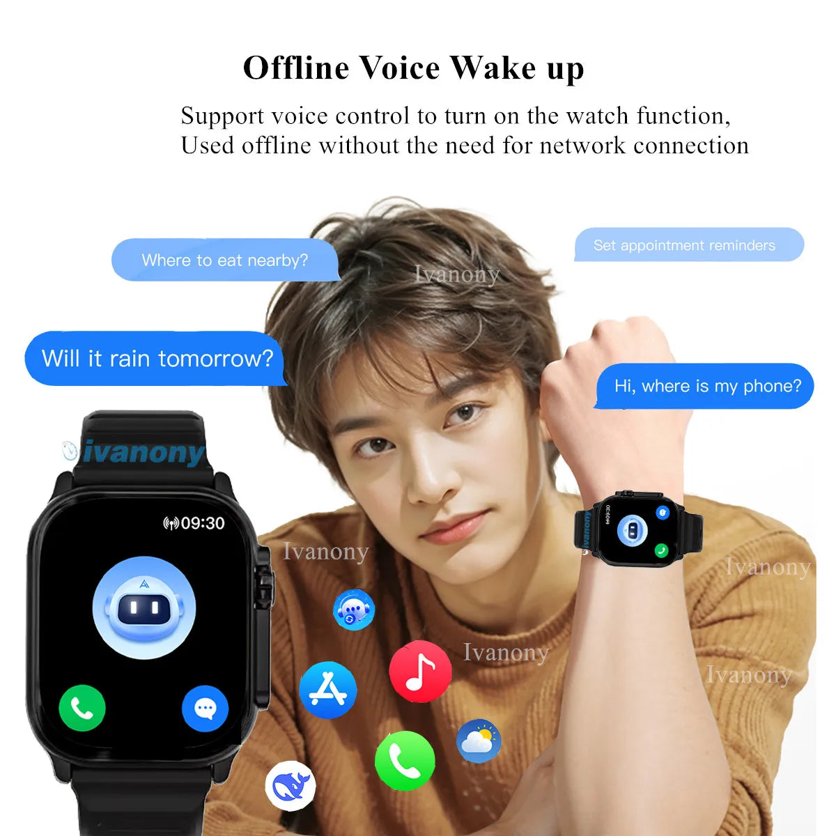 Montre Connectée HK11 Ultra 3 — AMOLED 2,02", Appels Bluetooth, Assistant IA, TWS