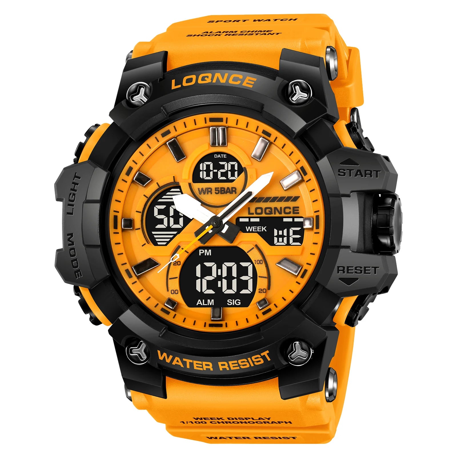 Montre Sport Homme Chronographe — Double Affichage LED, Résistante à l'Eau