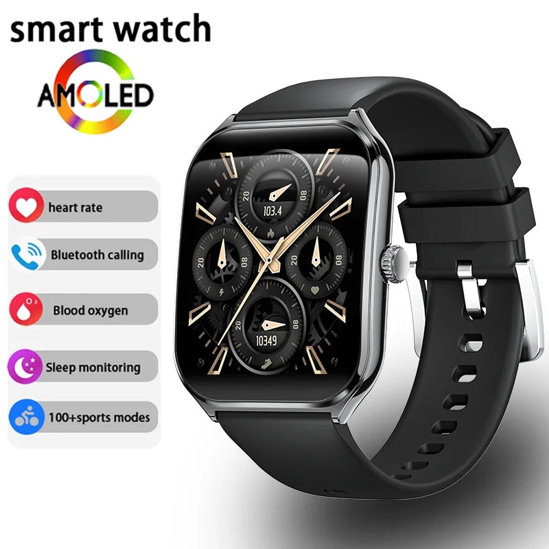 Montre Connectée Ultra-Fine — Écran AMOLED 1,96", Appels Bluetooth, Suivi Santé