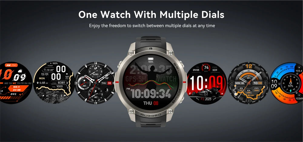 Montre Connectée GPS Sport Premium — 5ATM, 170+ Sports, AMOLED, Appels Bluetooth
