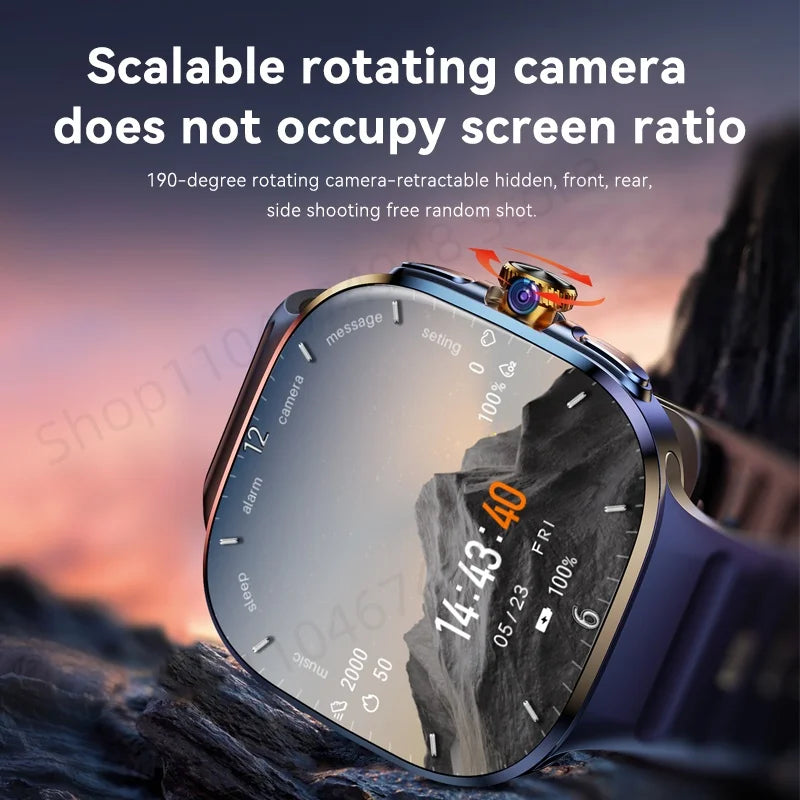Montre Android 4G M99 — Écran AMOLED 2,4", Caméra Rotative, WiFi, GPS, SIM