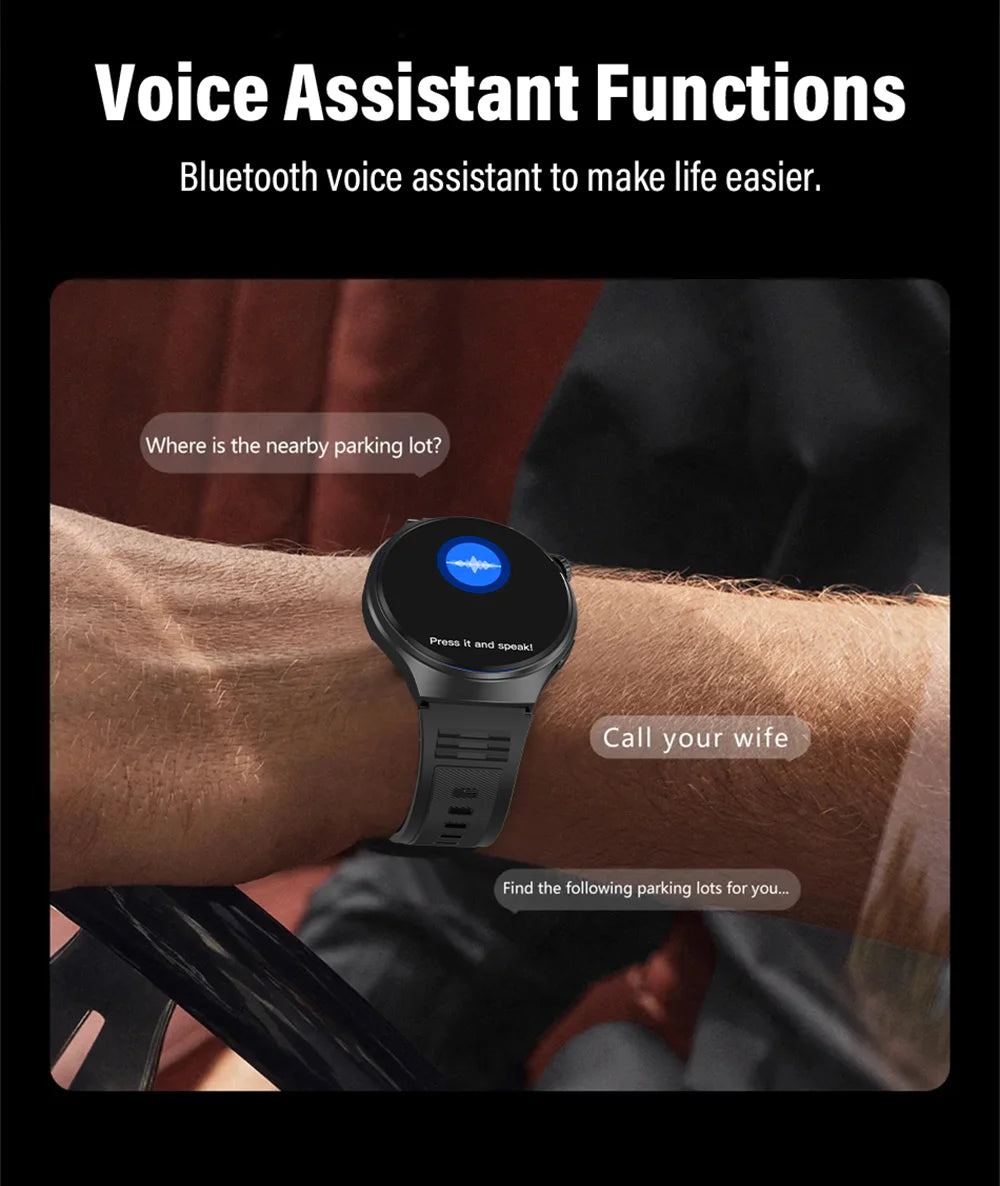 Montre Connectée Homme HD 1,52" — Verre Saphir, Appels Bluetooth, Assistant Vocal, 100+ Cadrans