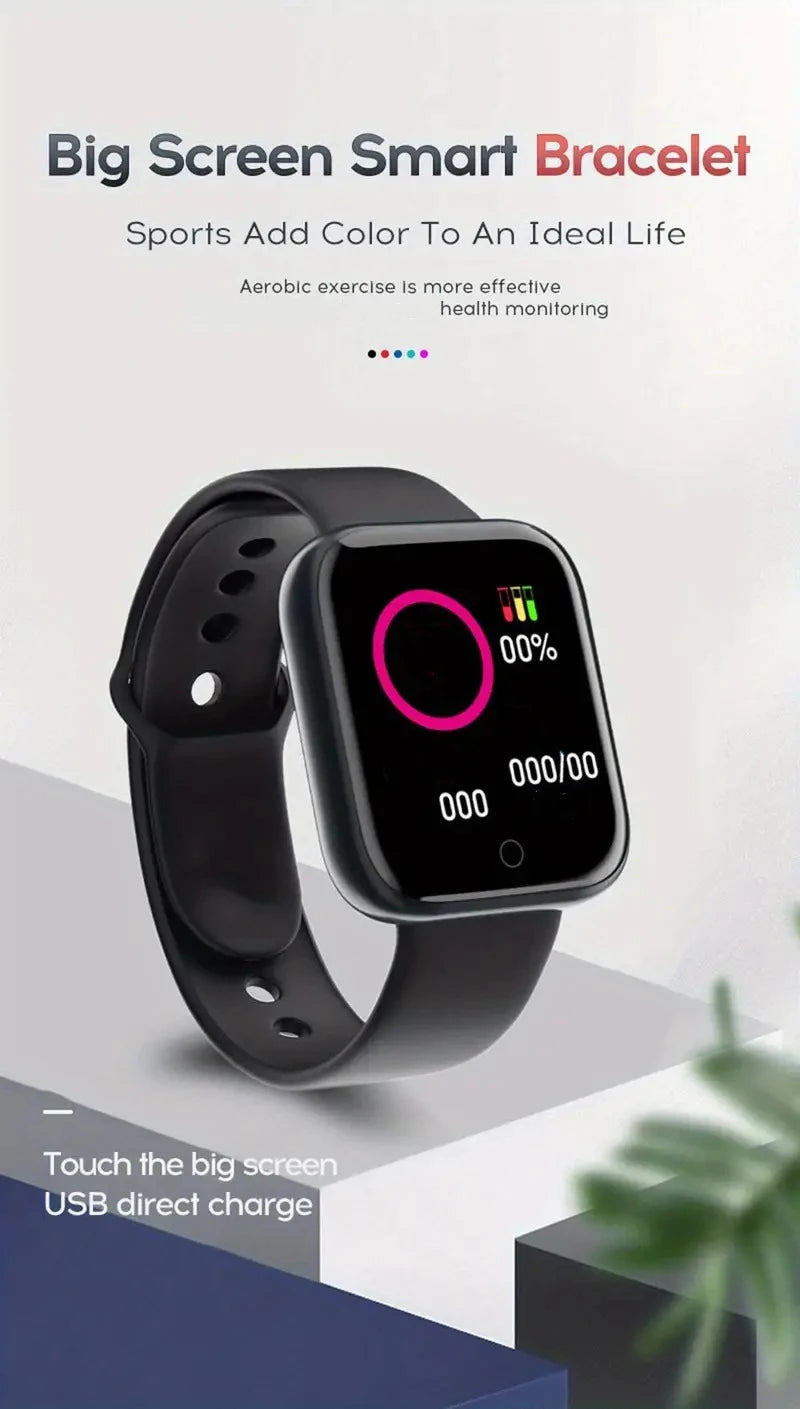 Montre Connectée Sport Mixte — Bluetooth, Musique, Suivi Activité, 4 Coloris
