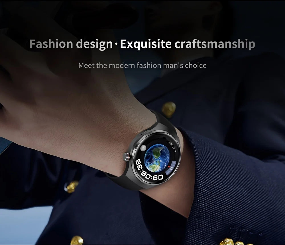Montre Connectée Homme HD 1,52" — Verre Saphir, Appels Bluetooth, Assistant Vocal, 100+ Cadrans