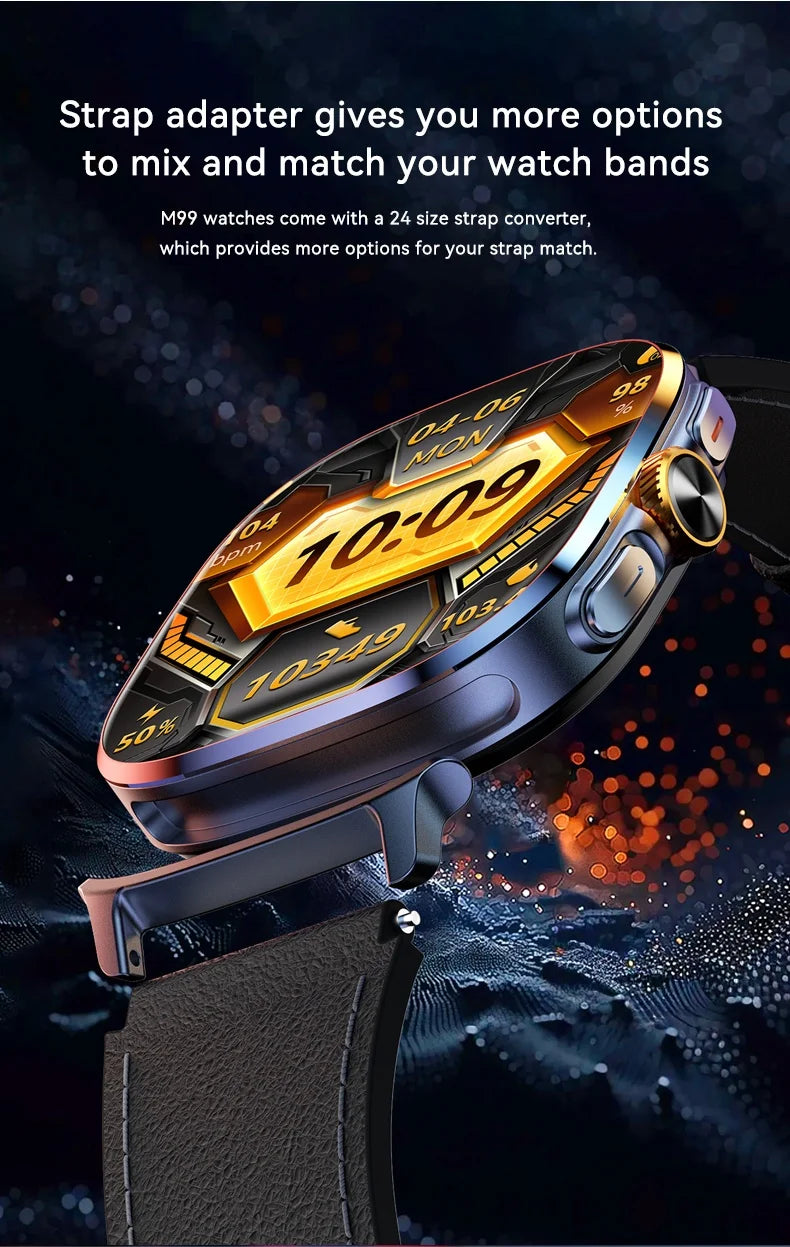 Montre Android 4G M99 — Écran AMOLED 2,4", Caméra Rotative, WiFi, GPS, SIM