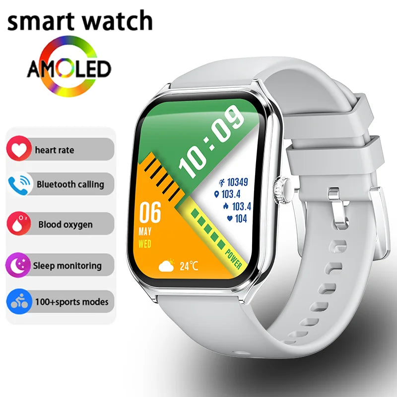 Montre Connectée Ultra-Fine — Écran AMOLED 1,96", Appels Bluetooth, Suivi Santé