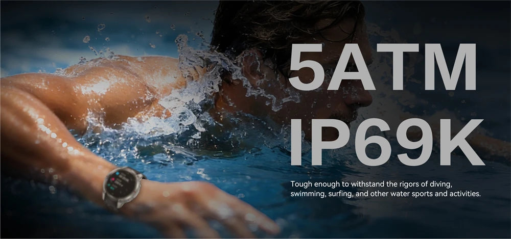 Montre Connectée GPS Sport Premium — 5ATM, 170+ Sports, AMOLED, Appels Bluetooth