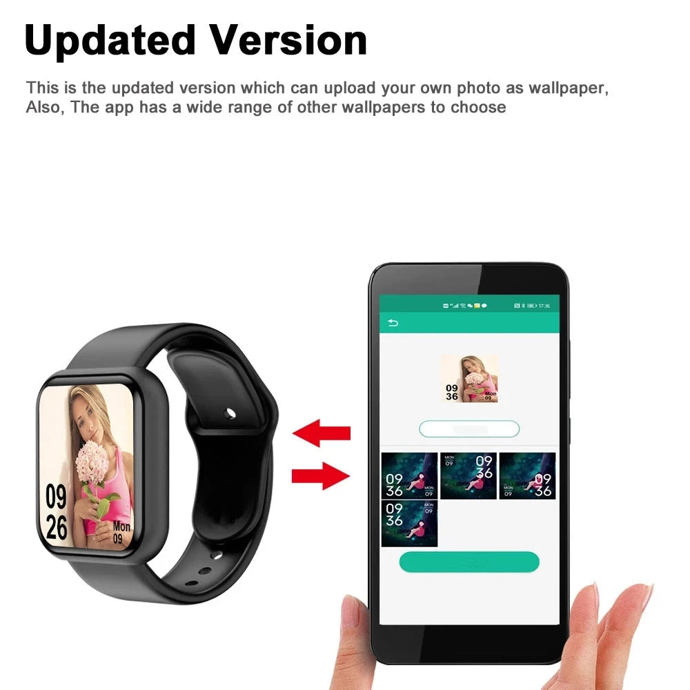 Montre Connectée Sport Mixte — Bluetooth, Musique, Suivi Activité, 4 Coloris