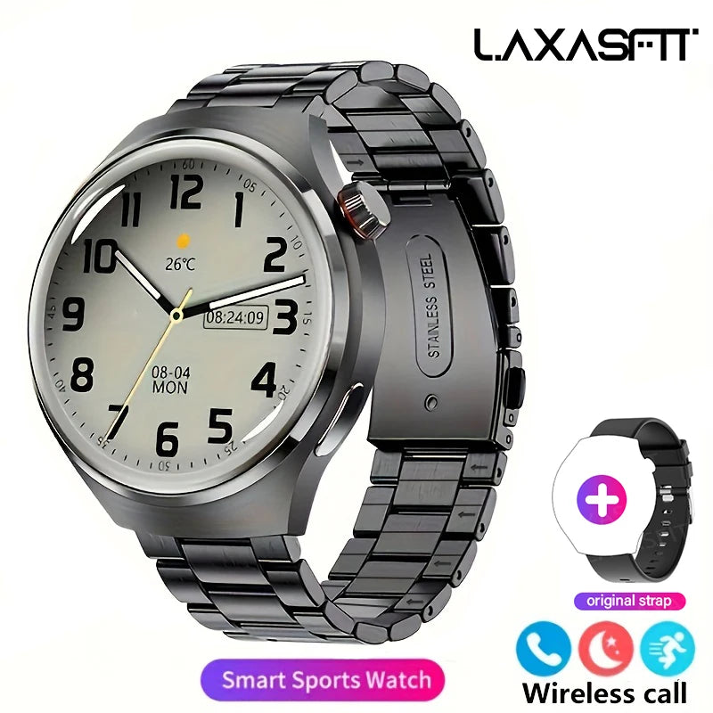 Montre Connectée Homme HD 1,52" — Verre Saphir, Appels Bluetooth, Assistant Vocal, 100+ Cadrans