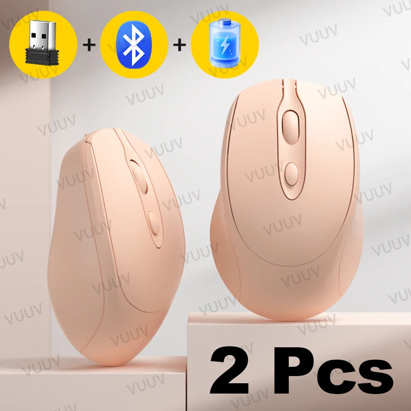 Souris Bluetooth Silencieuse Rechargeable – Ergonomique, 5 Couleurs