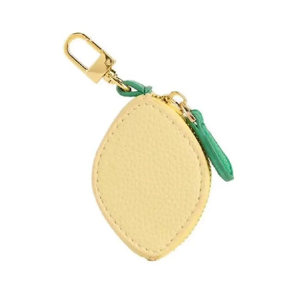  Cute Fruit Shape Mini Coin Purse with Keychain, Portable Zipper Leather Earphone Bag Pendant Wallet for Women Girls