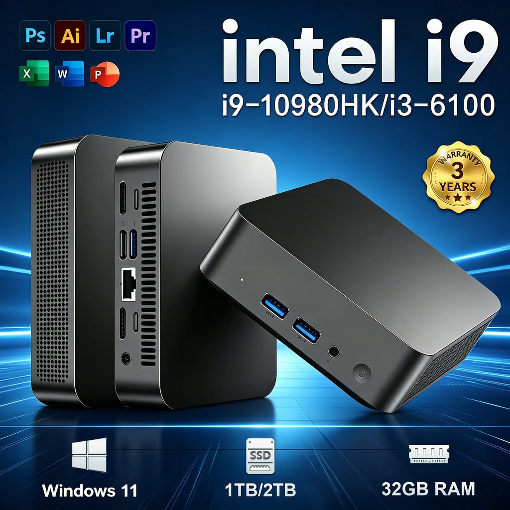 Mini PC Intel Core i9 / i3 – Windows 11, WiFi 6, SSD jusqu’à 2TB