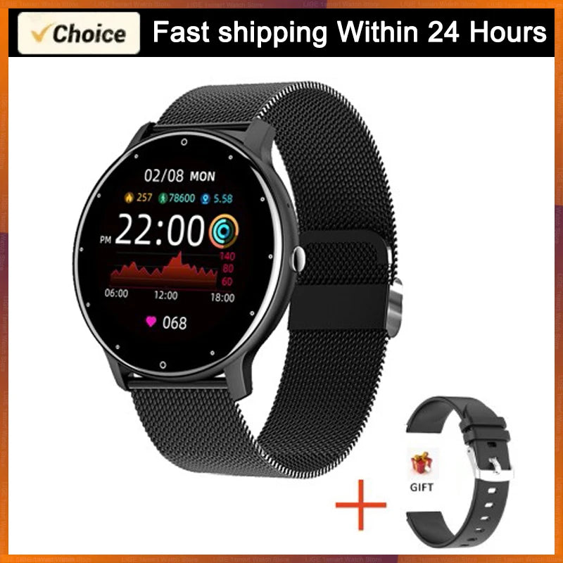 Montre Connectée Unisexe — Écran Tactile, Suivi Santé, Étanche IP67, Notifications