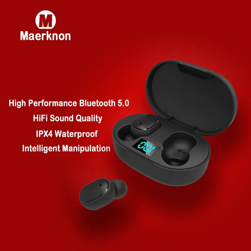 Earbloom Écouteurs E6S Bluetooth – Affichage digital batterie – Réduction de bruit ANC