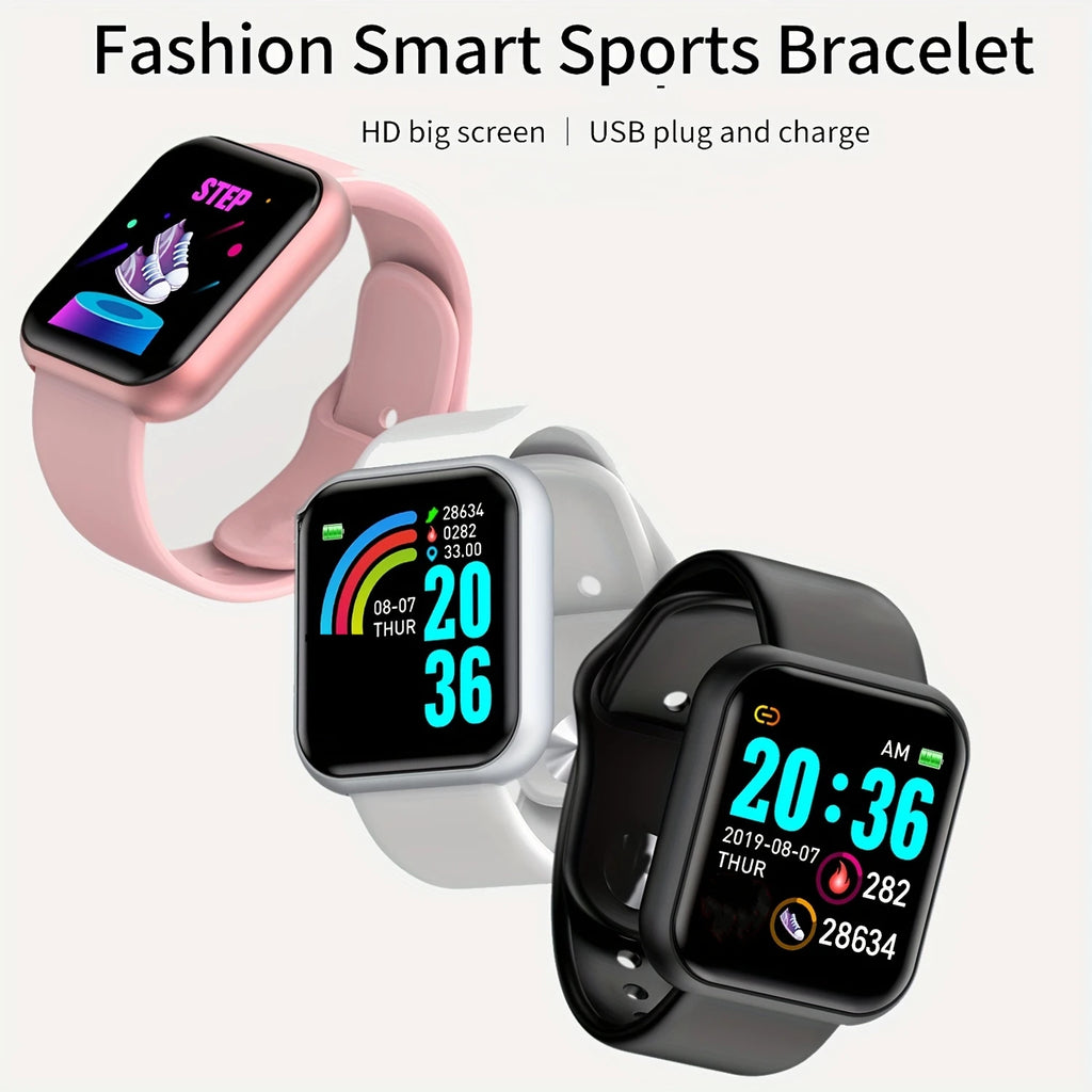 Bracelet Connecté Fitness — Suivi Santé, Notifications, Compatible iOS & Android