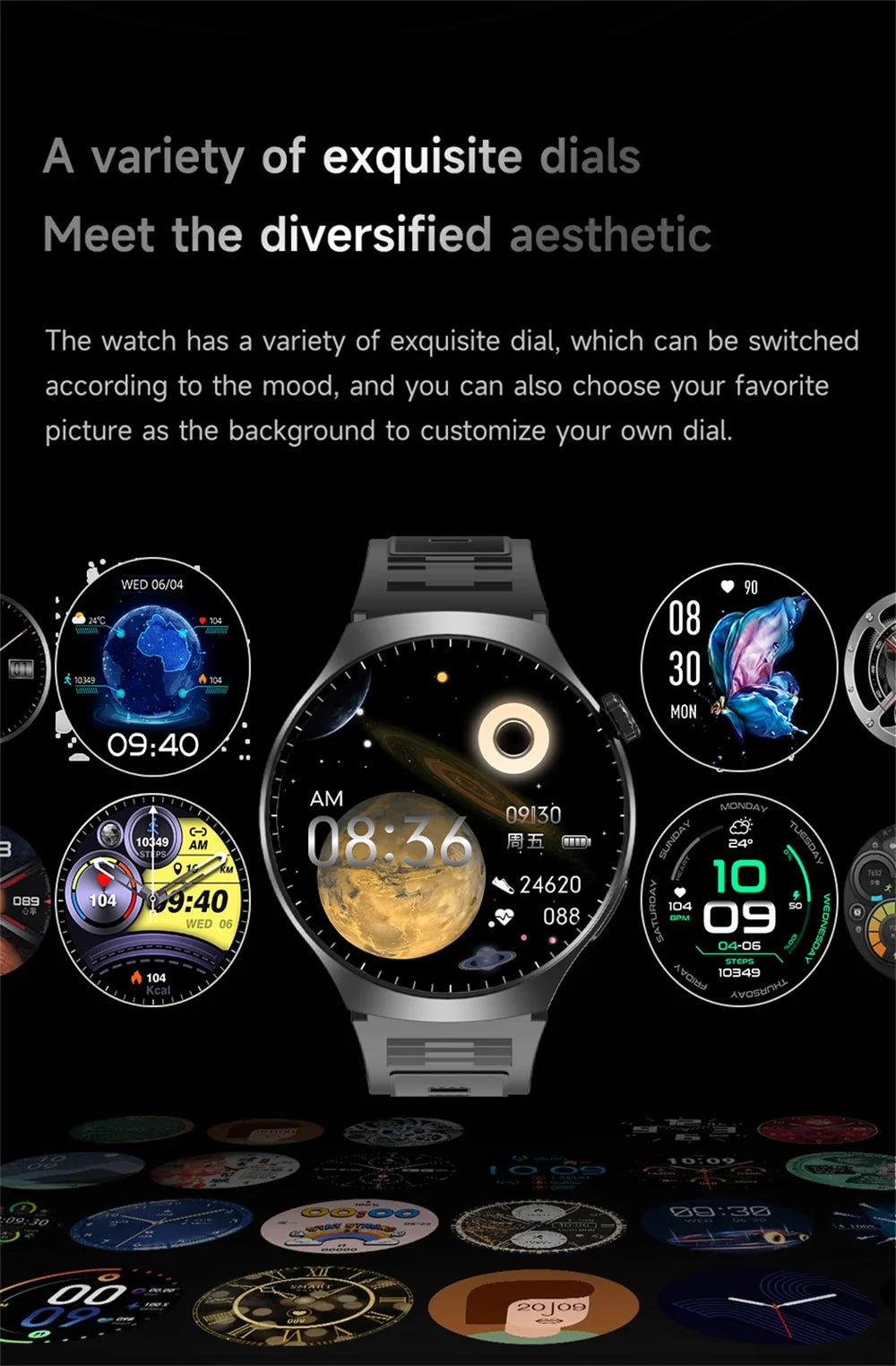 Montre Connectée Homme HD 1,52" — Verre Saphir, Appels Bluetooth, Assistant Vocal, 100+ Cadrans