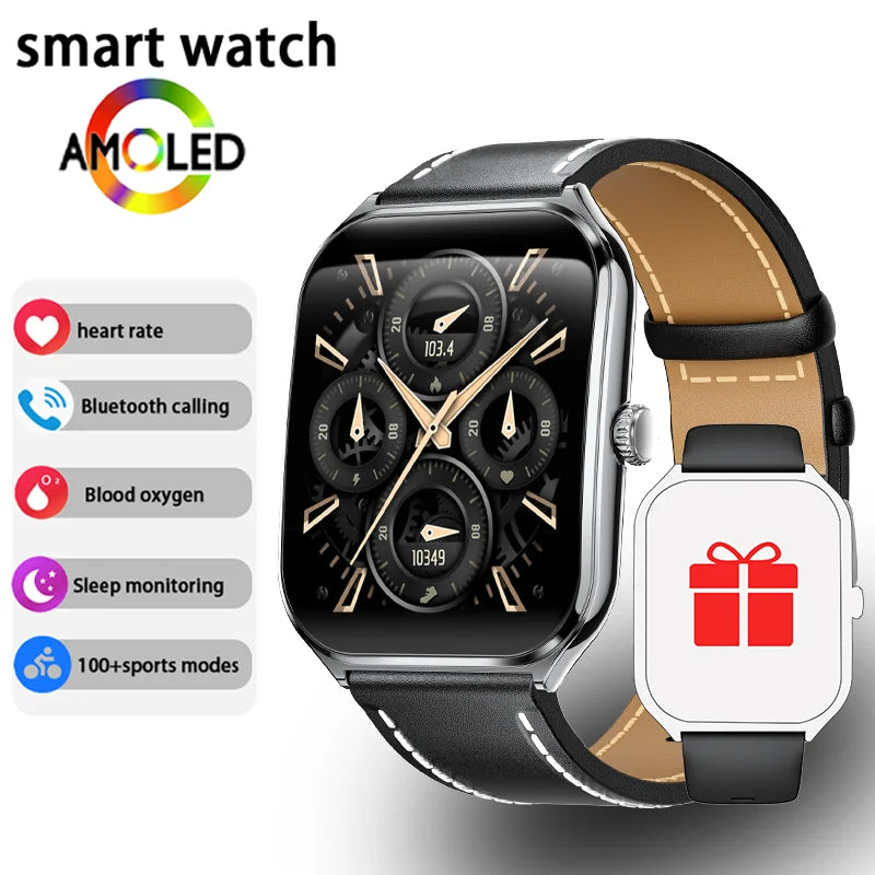 Montre Connectée Ultra-Fine — Écran AMOLED 1,96", Appels Bluetooth, Suivi Santé