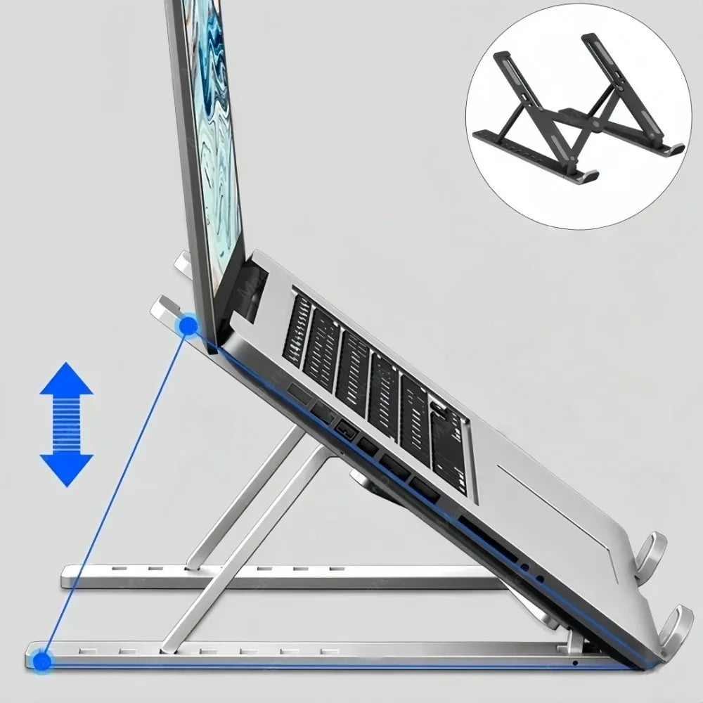 Support Ordinateur Portable Pliable – 7 Hauteurs Réglables