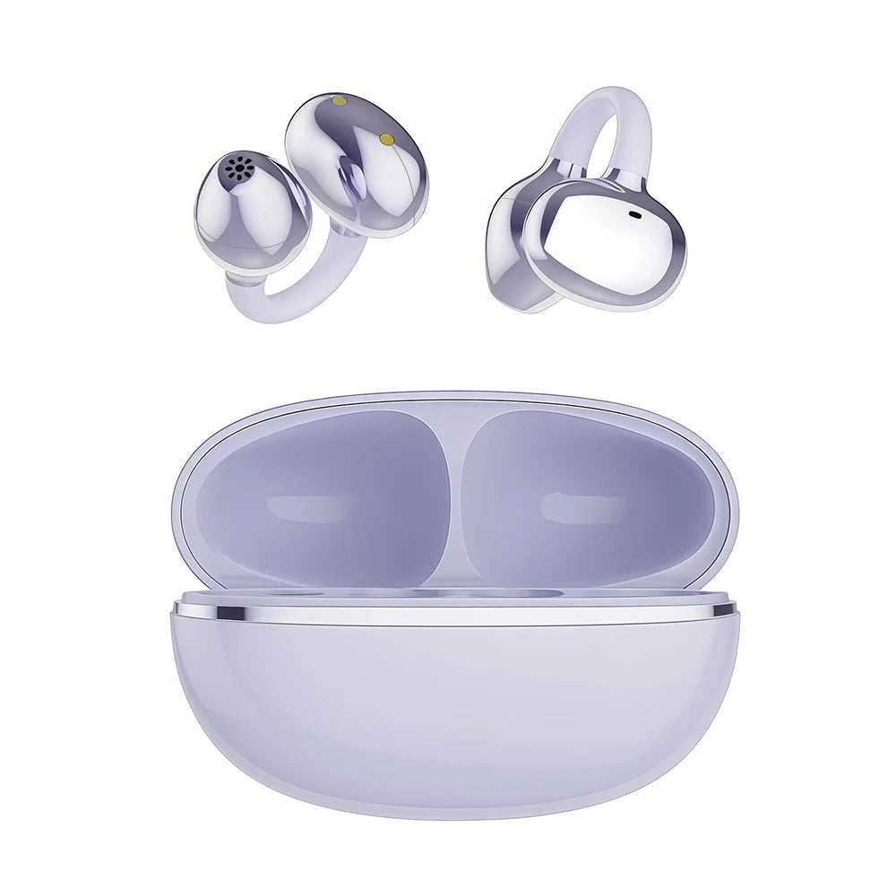Earbloom Écouteurs clip oreille ouverte Bluetooth 5.3 – ENC – Sport running vélo