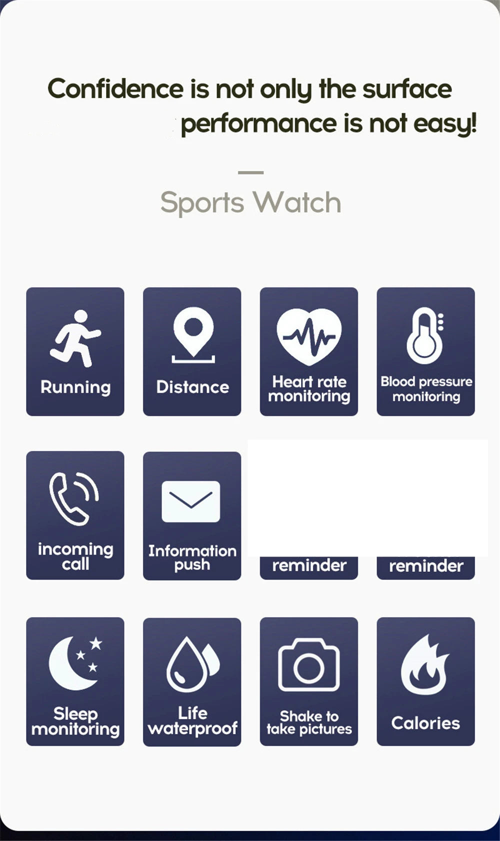 Montre Connectée Sport Mixte — Bluetooth, Musique, Suivi Activité, 4 Coloris