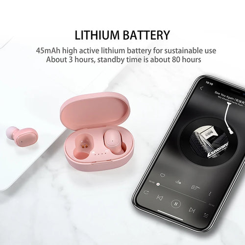 Earbloom Écouteurs A6S Sport TWS Bluetooth – Son stéréo – Compatible iOS Android Xiaomi