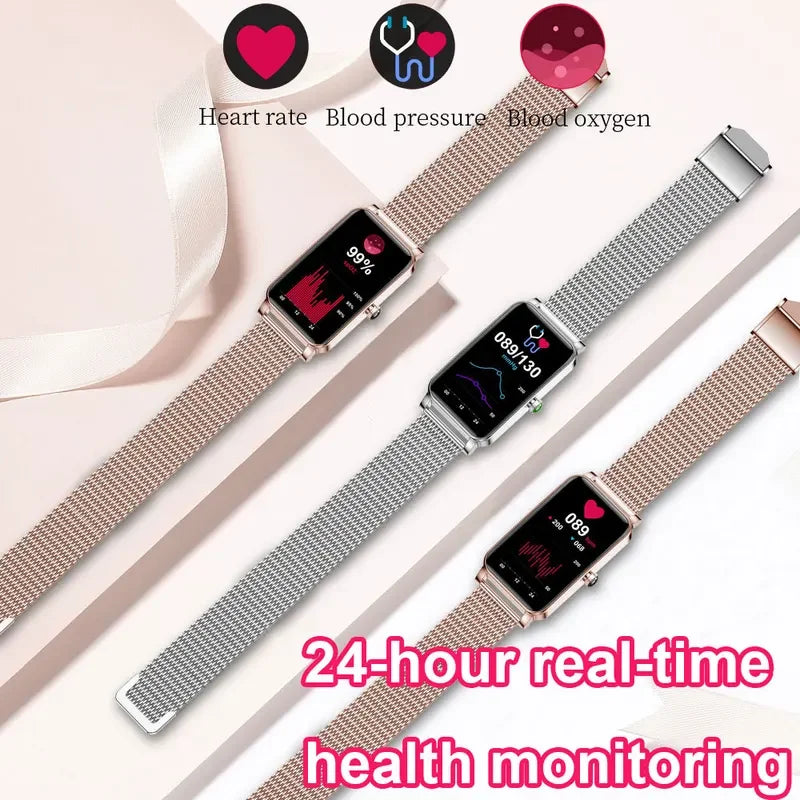 Montre Connectée Femme Luxe — AMOLED 1,45", IP68, 107 Sports, NFC, Appels Bluetooth