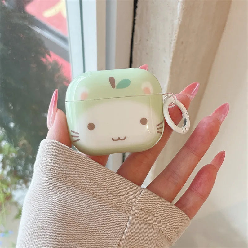 Coque AirPods Design Cartoon Chat – Avec Crochet, Compatible 1/2/3/4/Pro