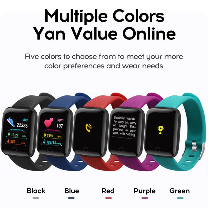 Bracelet Connecté Fitness — Suivi Santé, Notifications, Compatible iOS & Android