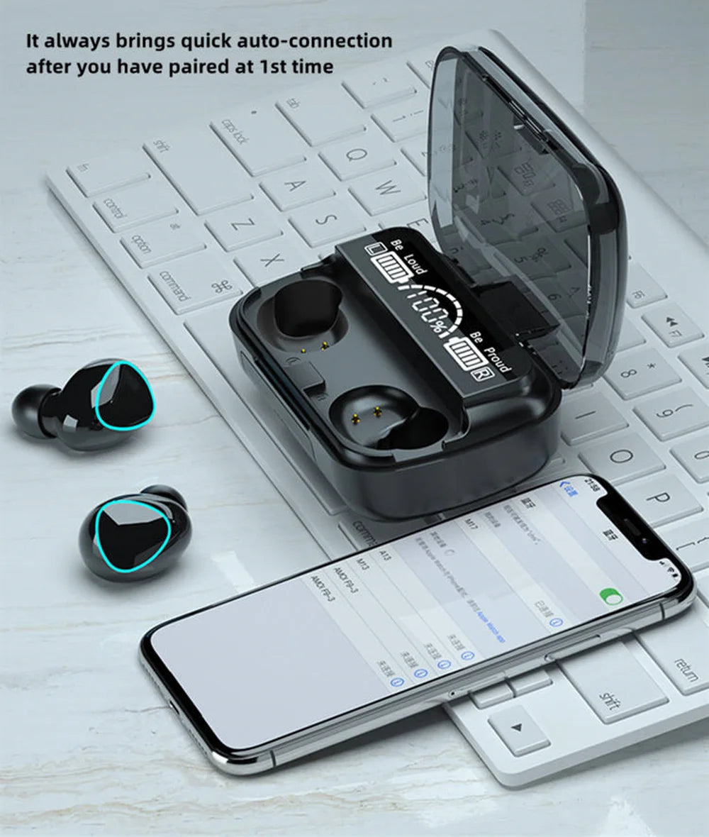 Écouteurs sans fil avec power bank intégré
